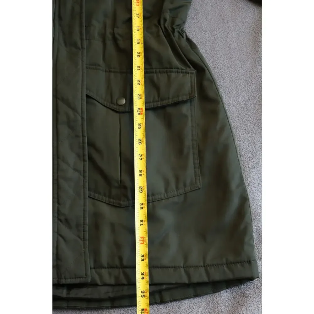 UNIVERSAL THREAD Winter Coat Women Large Green Chunky Cinched Waist Drawstring - Picture 12 of 16